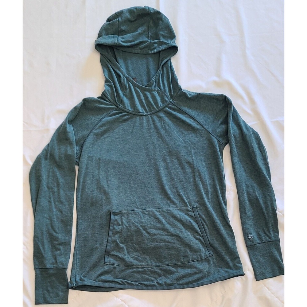 KUHL Engineered Lightweight Women Size XS Hoodie Green Pullover Long Sleeve